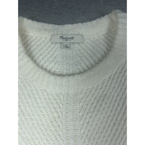 Madewell Women's Ivory Holcomb Textured Ribbed Sweater Size S Cotton Blend - Picture 4 of 6
